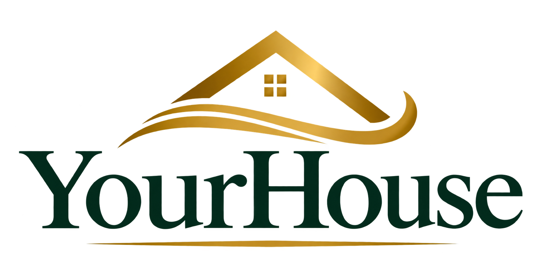 YourHouse Gold and Green Logo